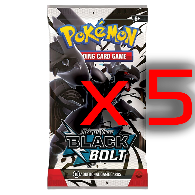 Pokemon: Scarlet & Violet - Black Bolt: 5 x Pack