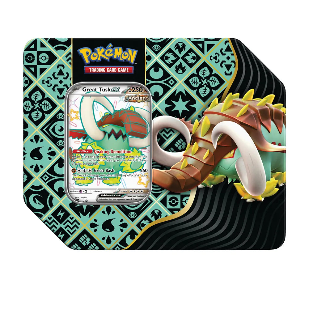 Pokemon: Scarlet & Violet - Paldean Fates - 5x Pack Booster Tin - Great Tusk