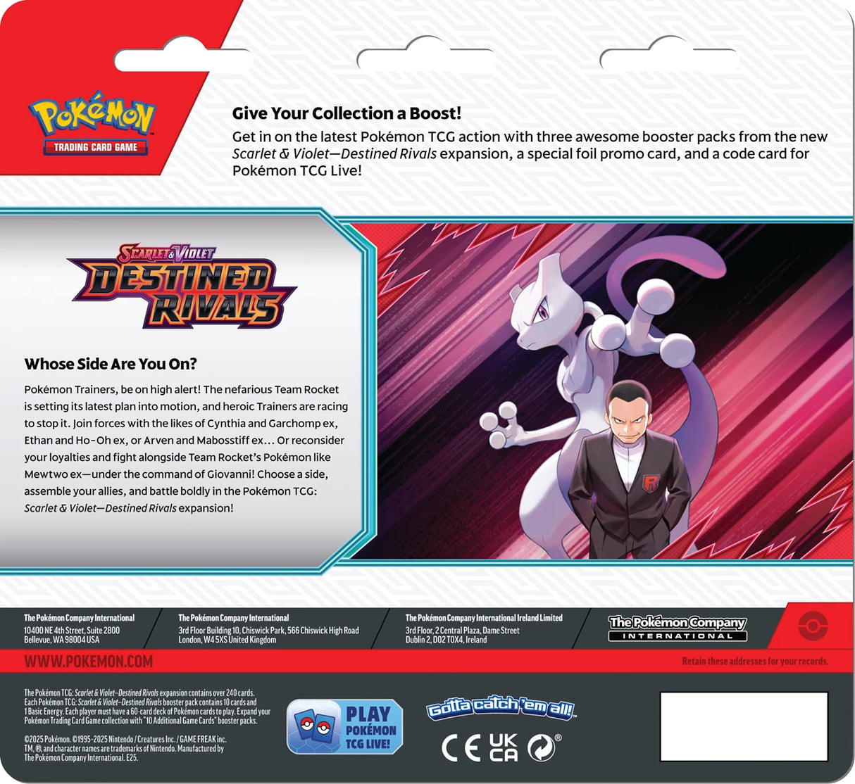 Pokemon: Scarlet & Violet - Destined Rivals - 3 Pack Blister - Zebstrika
