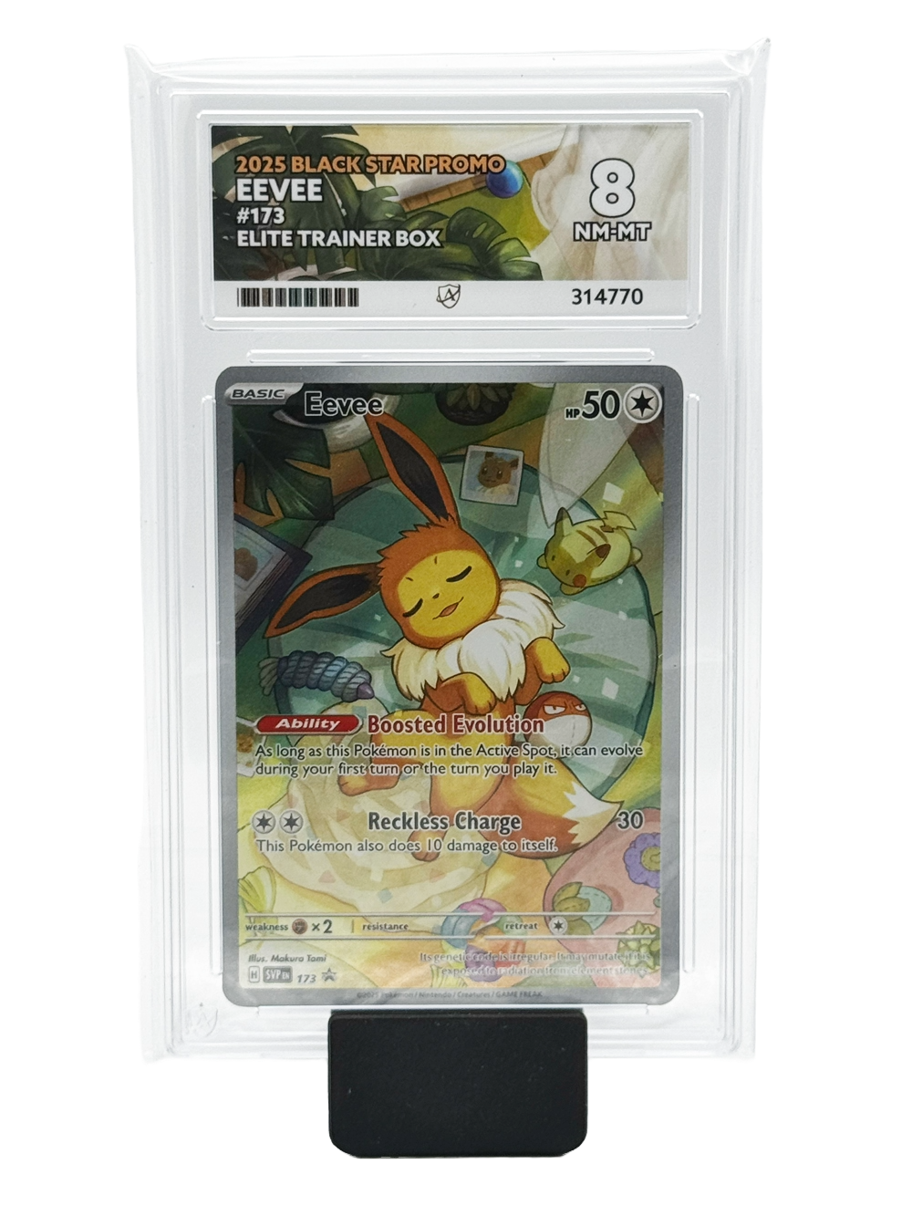 Eevee #173 - 2025 Black Star Promo - Near Mint 8 (Ace Label)