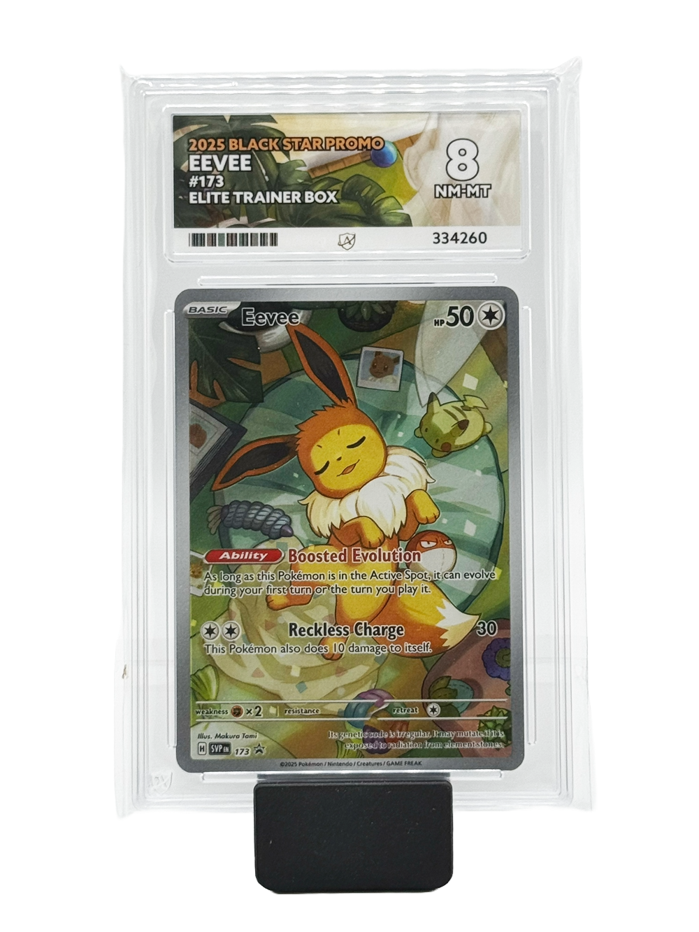 Eevee #173 - 2025 Black Star Promo - Near Mint 8 (Ace Label)