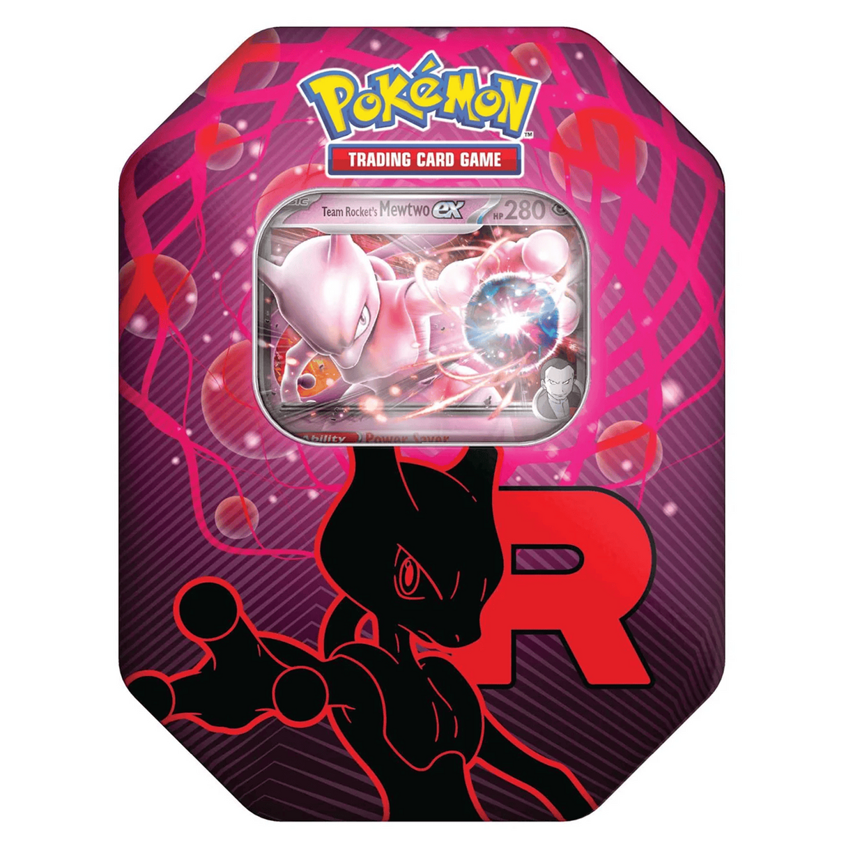 Pokemon: Scarlet & Violet - Team Rocket Tin - 4x Pack Booster Tin - Mewtwo