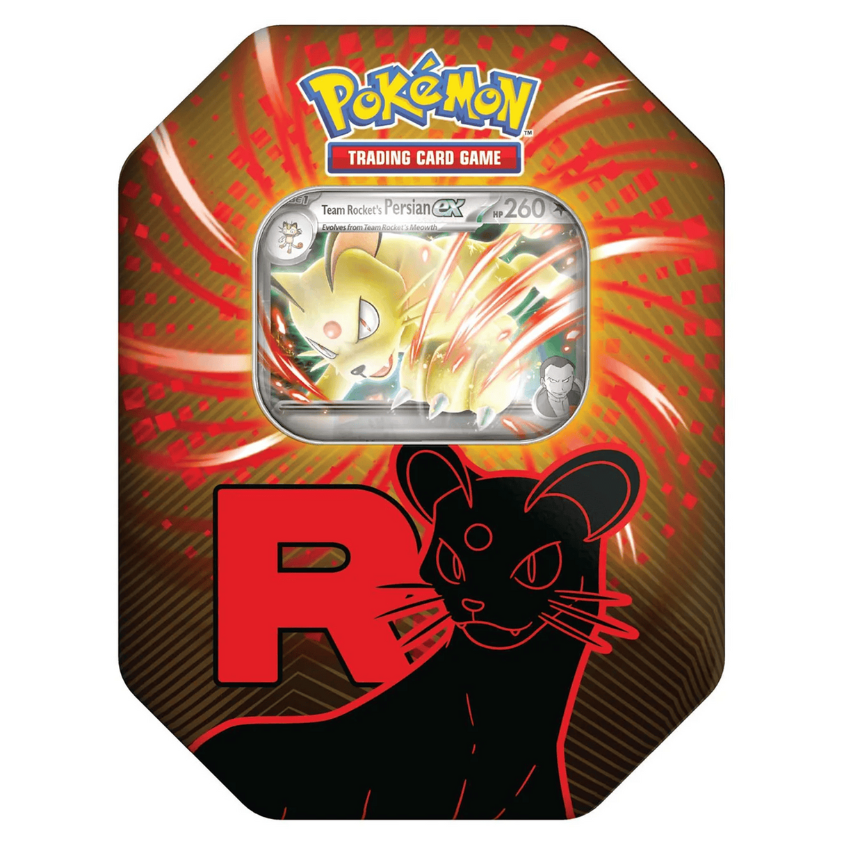 Pokemon: Scarlet & Violet - Team Rocket Tin - 4x Pack Booster Tin - Persian